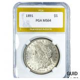 1891 Morgan Silver Dollar PGA MS64