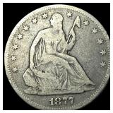 1877 Seated Liberty Half Dollar LIGHTLY CIRCULATED