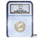 1942 Washington Silver Quarter NGC PF66