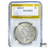 1922-D Morgan Silver Dollar PGA MS65