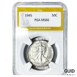 1945 Walking Liberty Half Dollar PGA MS66