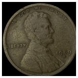 1909-S Lincoln Wheat Cent LIGHTLY CIRCULATED