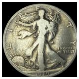 1919-D Silver Walking Liberty Half Dollar LIGHTLY