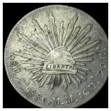 1886-Mo M Mexico Silver 8 Reales NEARLY UNCIRCULAT