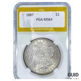 1887 Morgan Silver Dollar PGA MS64