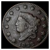 1822 Coronet Head Large Cent LIGHTLY CIRCULATED
