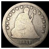 1888-S Silver Seated Liberty Quarter NICELY CIRC