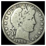 1908-O Silver Barber Half Dollar LIGHTLY CIRCULATE