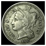 1873 Nickel Three-Cent Piece CLOSELY UNCIRCULATED