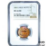1864 Two Cent Piece NGC MS66 Large Motto