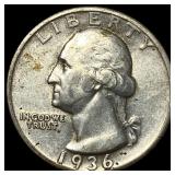 1936-S Silver Washington Quarter CHOICE BU