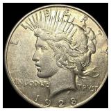 1928 Silver Peace Dollar CLOSELY UNCIRCULATED