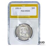 1951-S Franklin Half Dollar PGA MS66