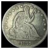 1877 Seated Liberty Half Dollar LIGHTLY CIRCULATED