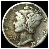 1921-D Silver Mercury Dime LIGHTLY CIRCULATED