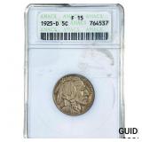 1925-D Buffalo Nickel ANACS F15