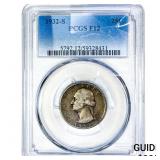 1932-S Washington Silver Quarter PCGS F12