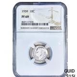 1959 Roosevelt Dime NGC PF69