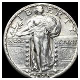 1928-S Silver Standing Liberty Quarter CHOICE AU