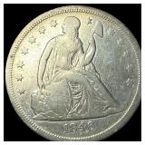 1846 Seated Liberty Silver Dollar NEARLY UNCIRCULA