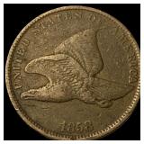 1858 Copper-Nickel Flying Eagle Cent NEARLY UNCIRC