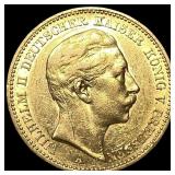 1890-A Gold 20 Mark Germany GEM BU