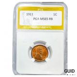 1911 Wheat Cent PGA MS65