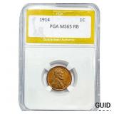 1914 Wheat Cent PGA MS65 RB
