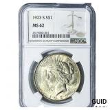 1923-S Silver Peace Dollar NGC MS62