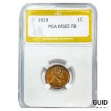 1929 Wheat Cent PGA MS65 RB