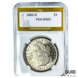 1885-O Morgan Silver Dollar PGA MS63