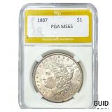 1887 Morgan Silver Dollar PGA MS65