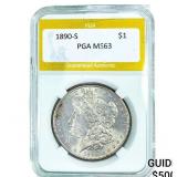 1890-S Morgan Silver Dollar PGA MS63