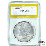1882-CC Morgan Silver Dollar PGA MS65