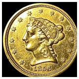 1856 Gold $2.50 Liberty Head Quarter Eagle UNCIRCU
