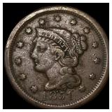 1851 Braided Hair Large Cent CLOSELY UNCIRCULATED