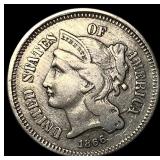 1866 Nickel Three-Cent Piece LIGHTLY CIRCULATED