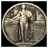 1918-D Silver Standing Liberty Quarter NEARLY UNCI