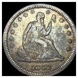 1842-O Silver Seated Liberty Quarter CHOICE  AU