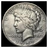 1921 Silver Peace Dollar NEARLY UNCIRCULATED
