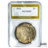 1928 Silver Peace Dollar PGA MS65