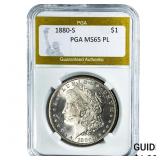 1880-S Morgan Silver Dollar PGA MS65 PL