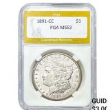1891-CC Morgan Silver Dollar PGA MS63