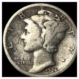 1924-S Silver Mercury Dime NEARLY UNCIRCULATED