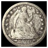 1853 Arrows Seated Liberty Half Dime LIGHTLY CIRCU