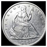 1858-O Silver Seated Liberty Half Dollar UNCIRCULA