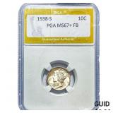 1938-S Mercury Silver Dime PGA MS67+ FB