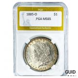 1885-O Morgan Silver Dollar PGA MS65