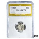 1937 Mercury Silver Dime PGA MS67 FB