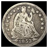 1853 Arrows Seated Liberty Dime LIGHTLY CIRCULATED